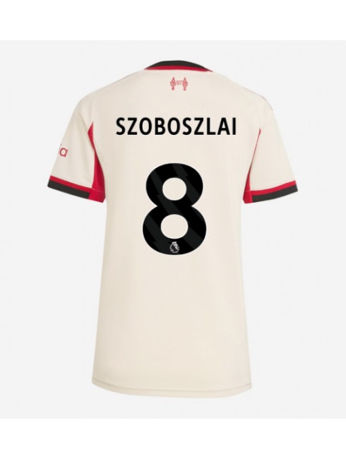 Ženski Nogometna dresi replika Liverpool Dominik Szoboszlai #8 Gostujoči 2025-26 Kratek rokav Ženski Nogometna dresi replika Liverpool Dominik Szoboszlai #8 Gostujoči 2025-26 Kratek rokav